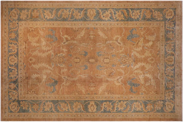 handmade Traditional Kafkaz Chobi Ziegler Rust Teal Blue Hand Knotted RECTANGLE 100% WOOL area rug 13 x 19